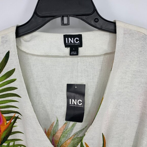 INC Maxi Dress Floral Print Linen Blend Tie Waist Pockets NWT - Picture 6 of 15